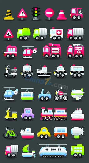 交通运输工具图标矢量素材